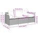 Tuinbank 3-zits met kussens poly rattan grijs