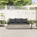 Tuinbank 3-zits met kussens poly rattan lichtgrijs