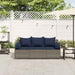 Tuinbank 3-zits met kussens poly rattan grijs