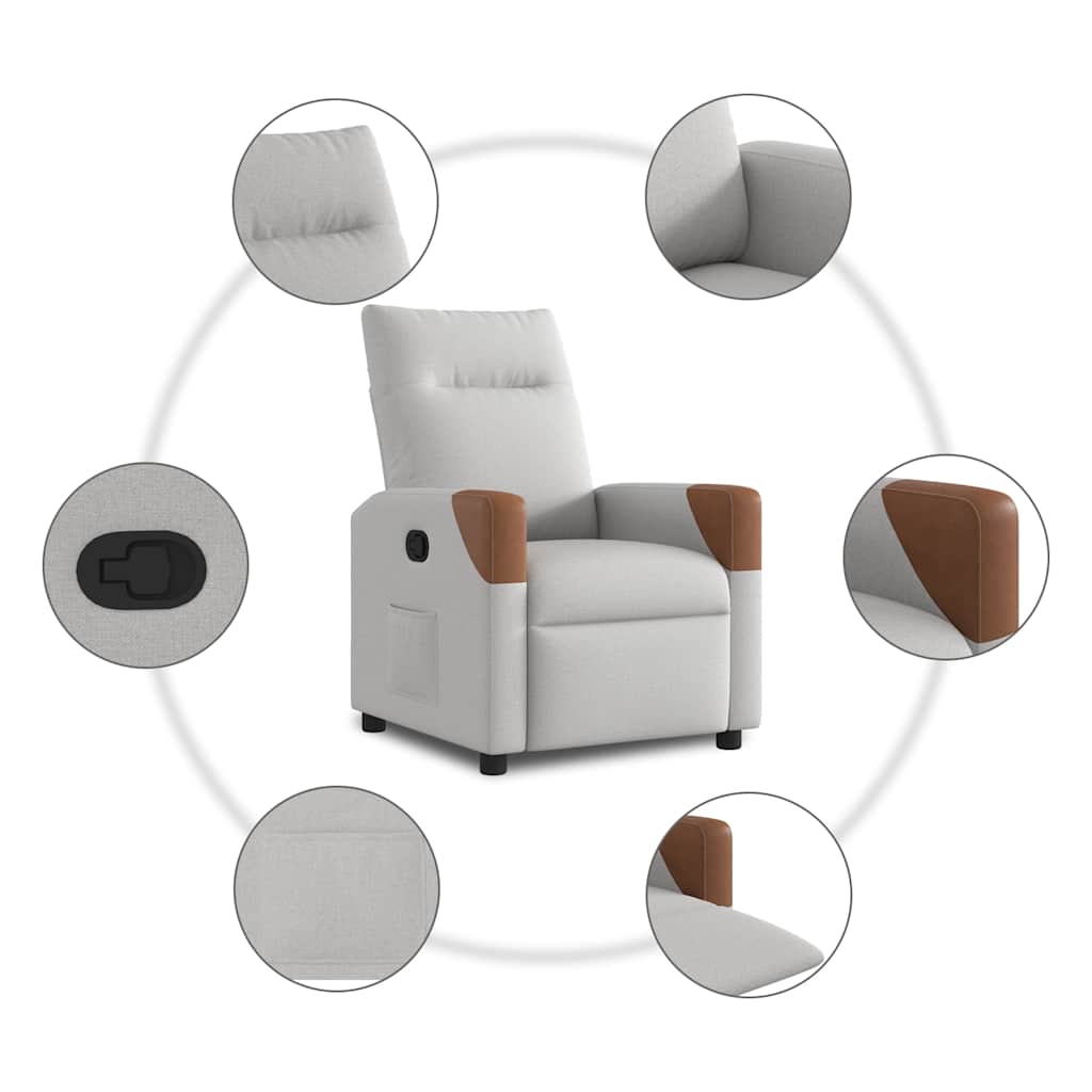 Fauteuil verstelbaar stof wolk grijs