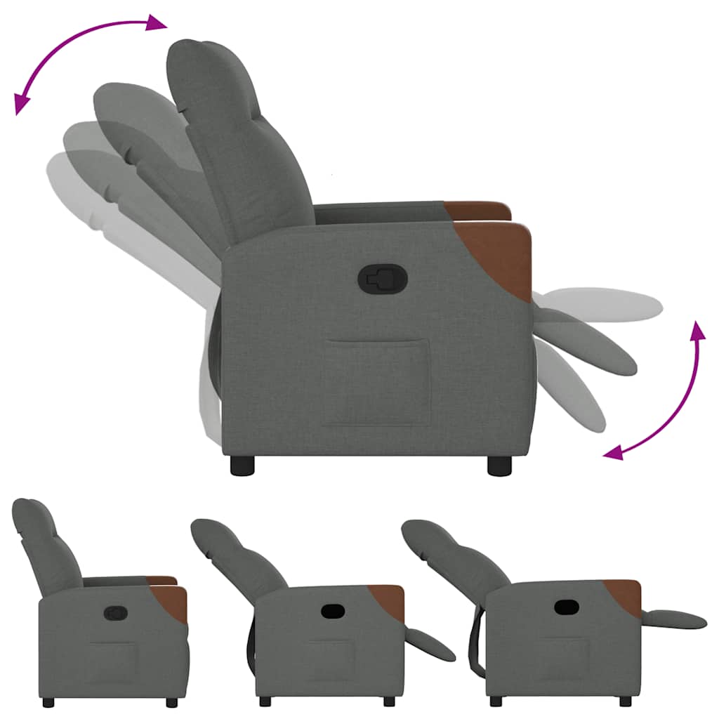 Relaxfauteuil Donkergrijze Stof 1