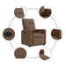 Fauteuil verstelbaar stof bruin