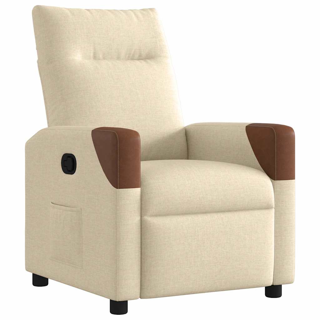 Fauteuil verstelbaar stof crèmekleurig