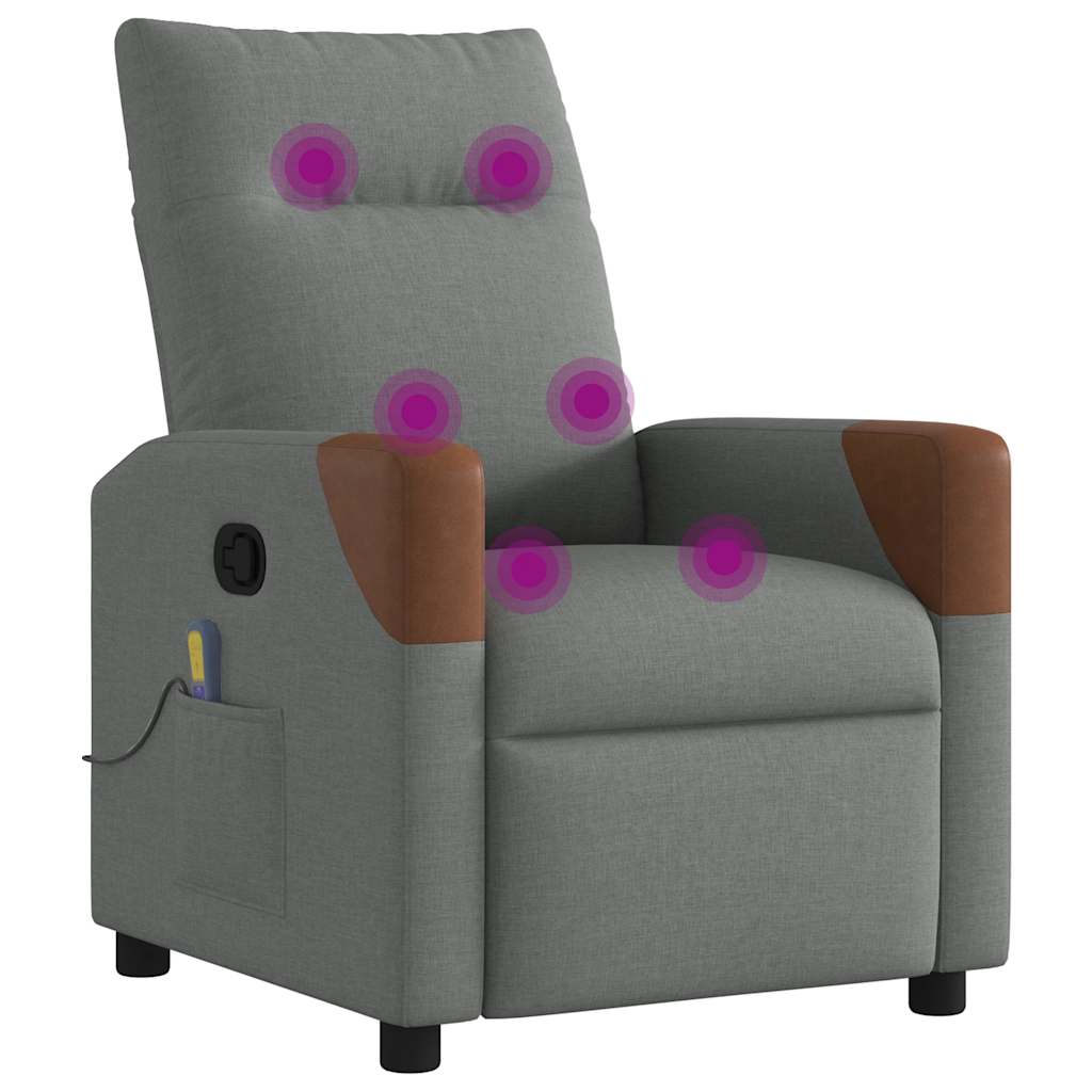 Massagestoel Donkergrijze Stof 1