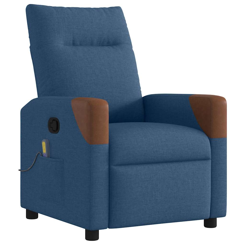 Massagestoel verstelbaar stof blauw