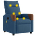 Massagestoel verstelbaar stof blauw