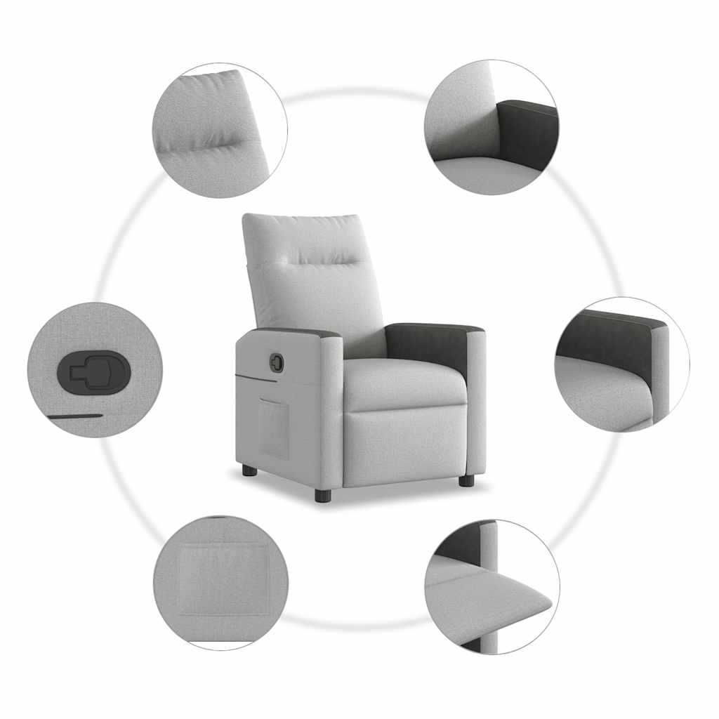 Fauteuil verstelbaar stof wolk grijs