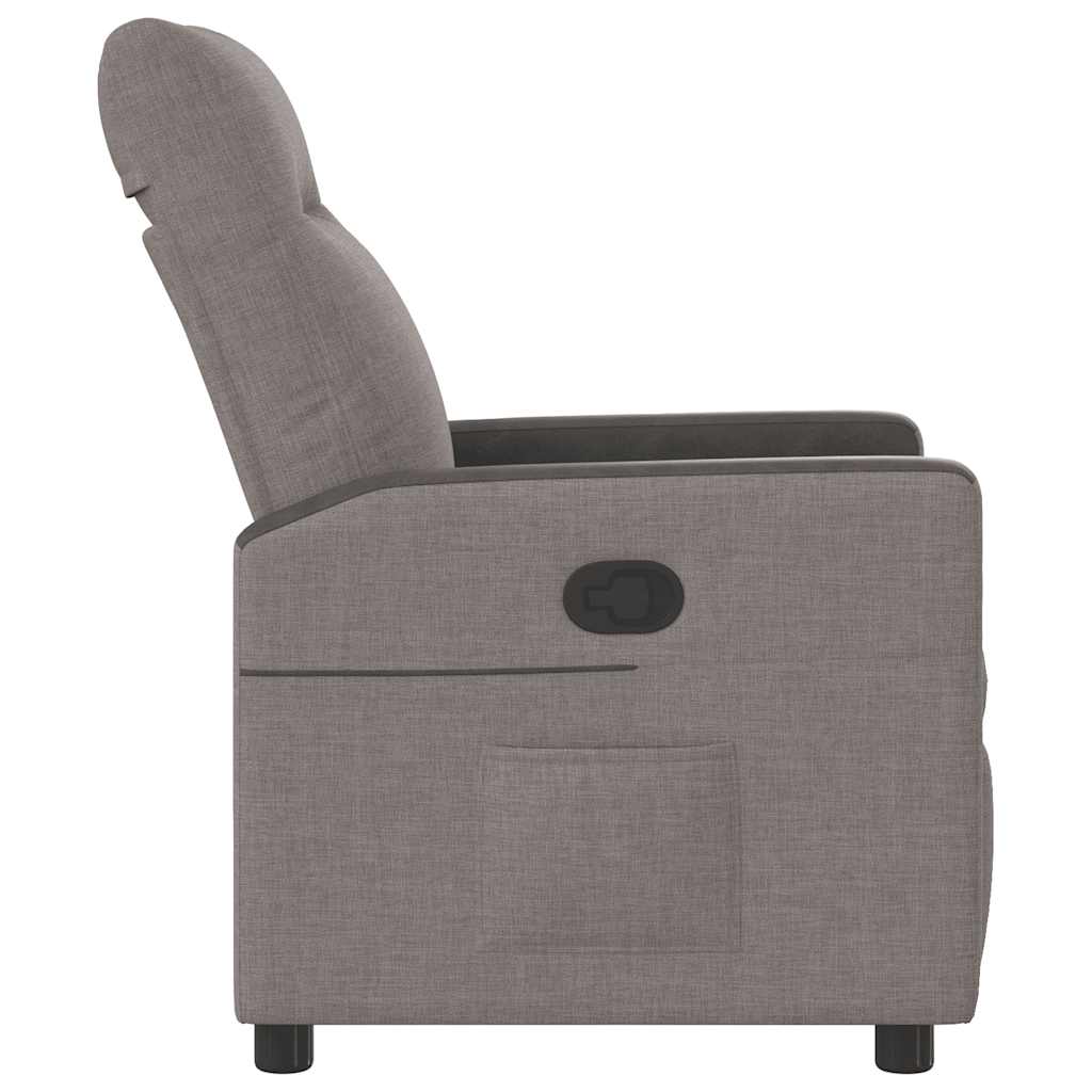 Fauteuil verstelbaar stof taupe