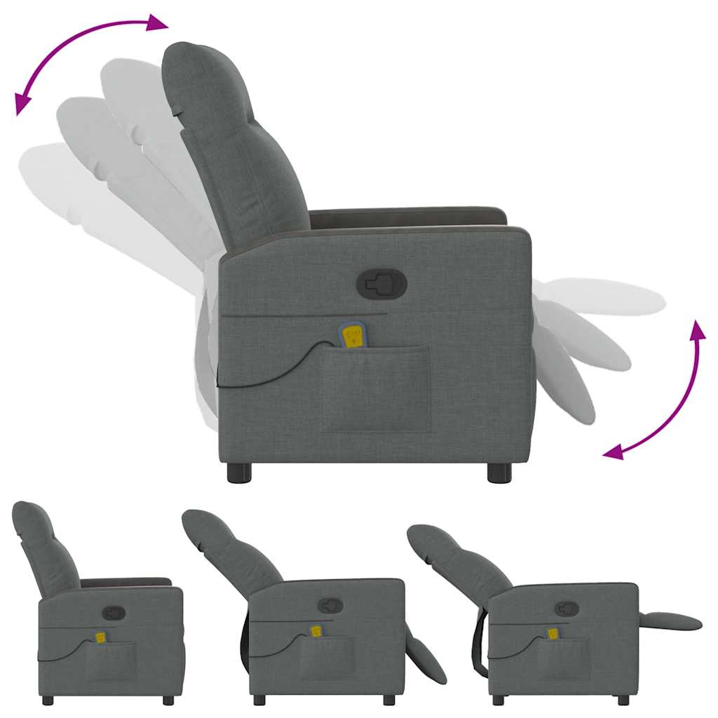 Massagestoel Donkergrijze Stof 1