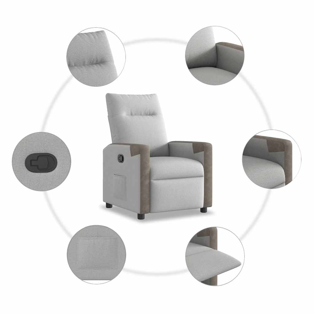 Fauteuil verstelbaar stof wolk grijs