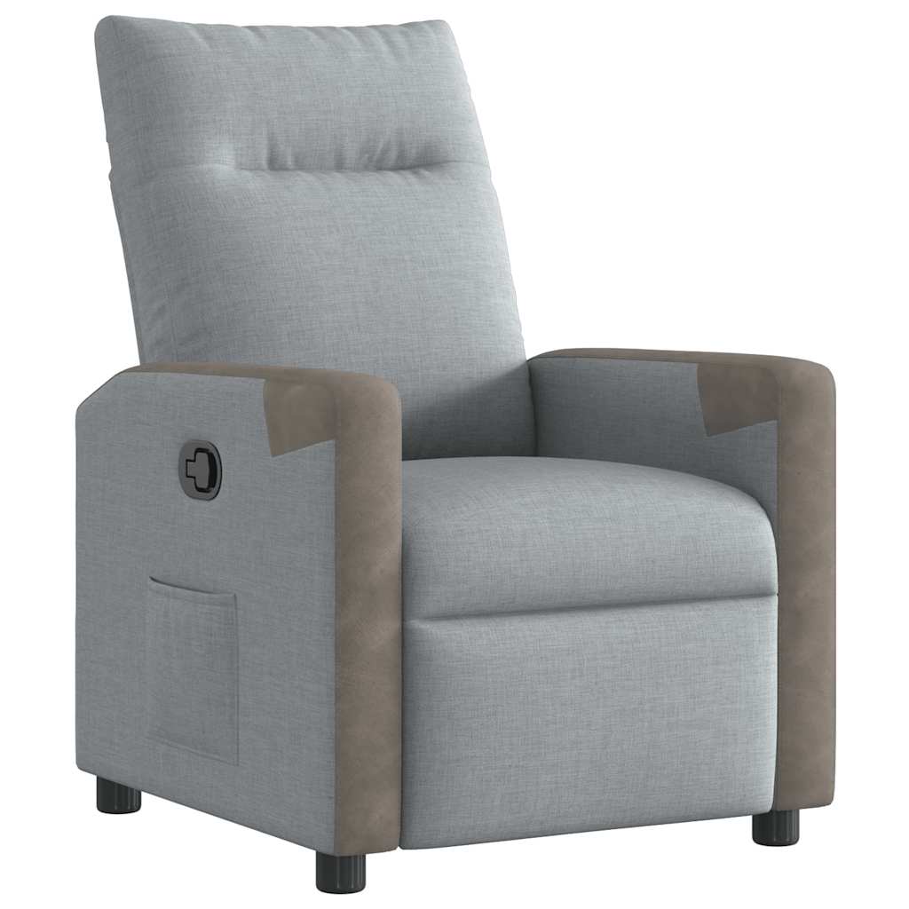 Fauteuil verstelbaar stof lichtgrijs