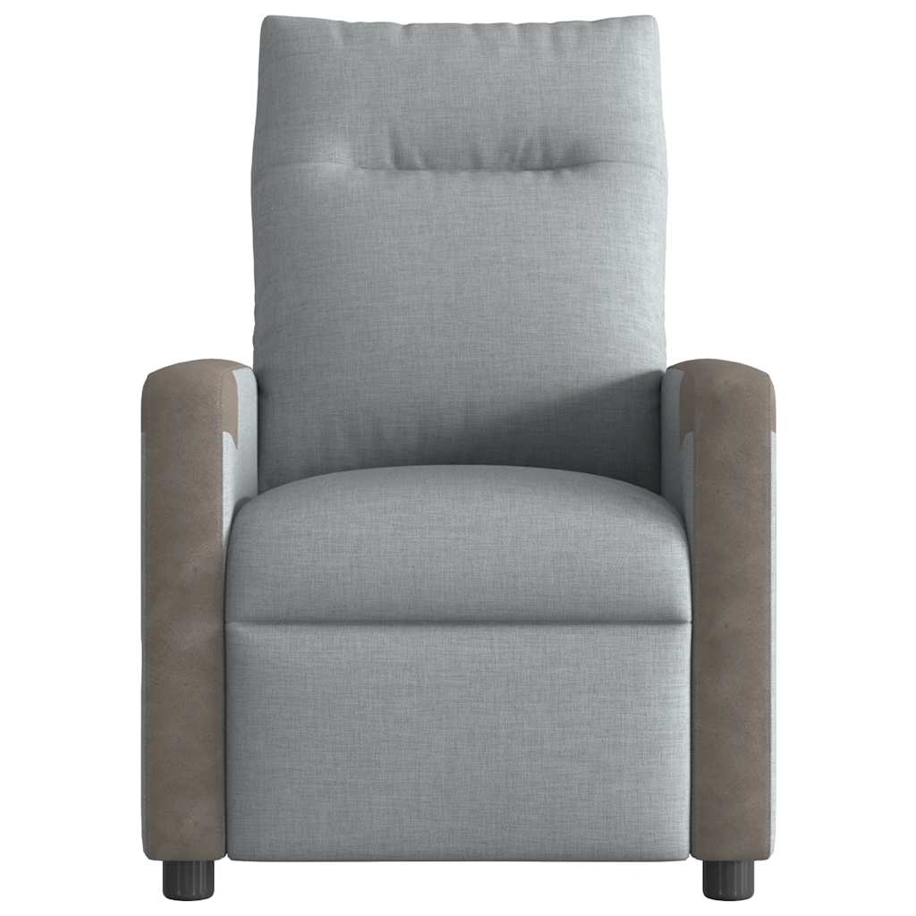 Fauteuil verstelbaar stof lichtgrijs