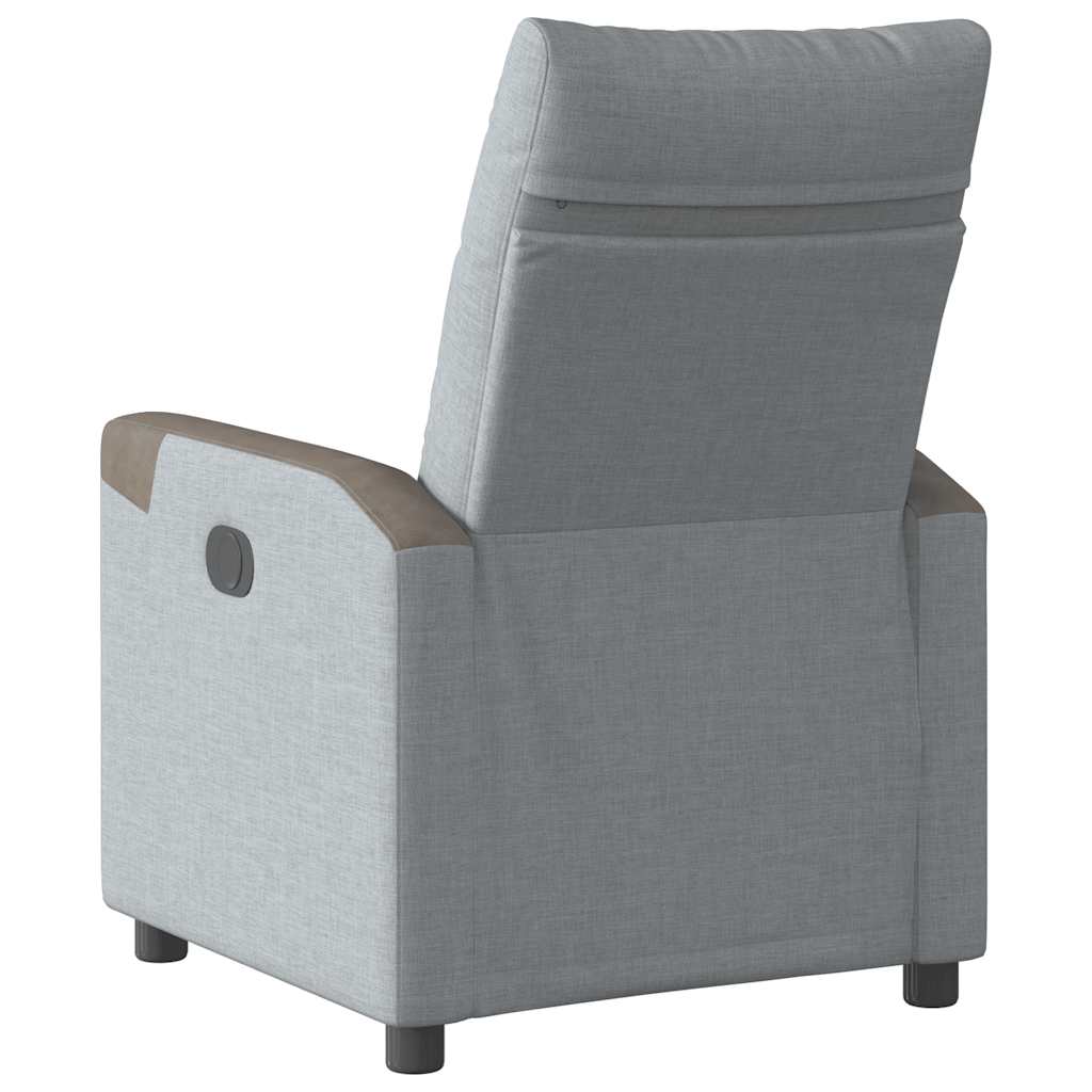 Fauteuil verstelbaar stof lichtgrijs