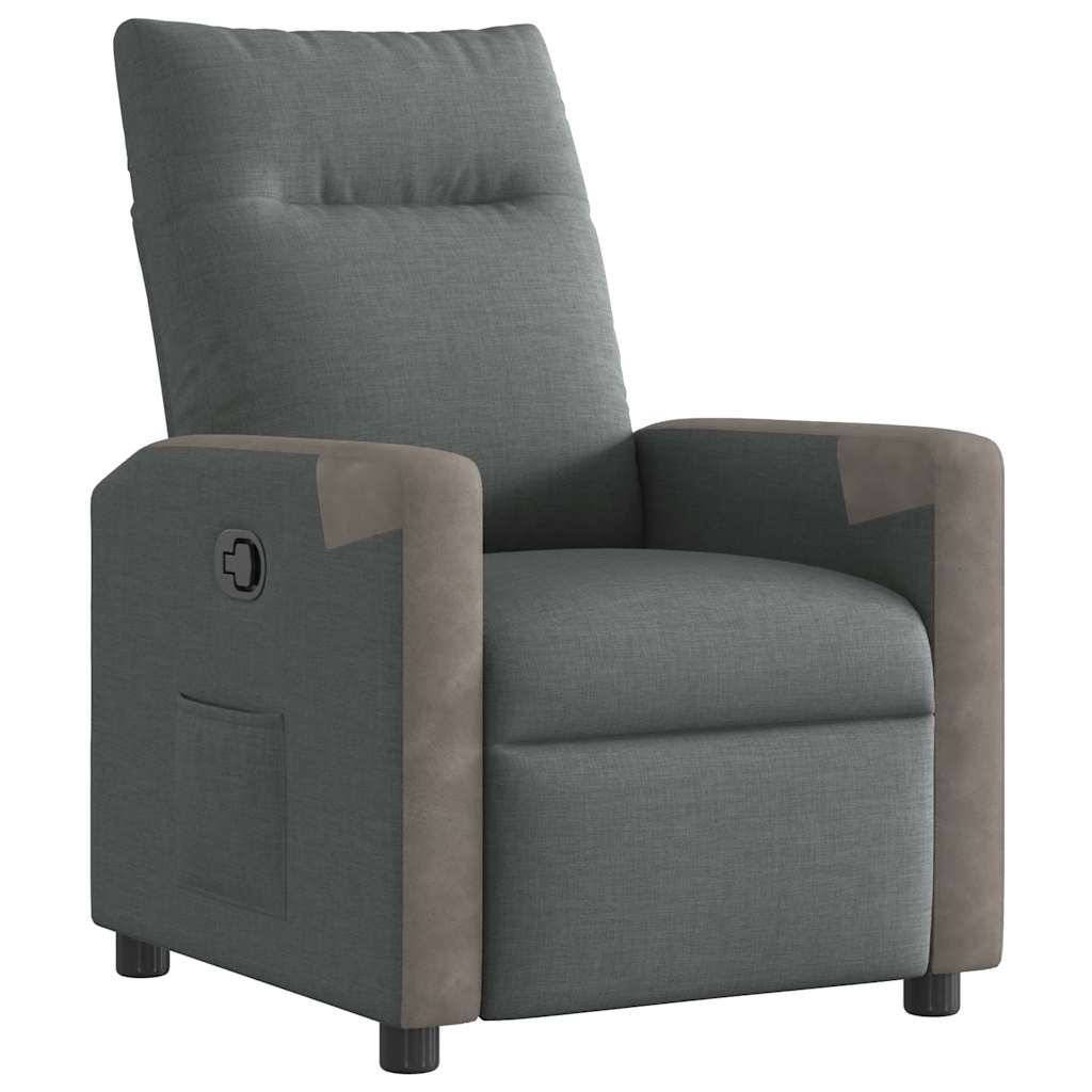 Fauteuil verstelbaar stof donkergrijs