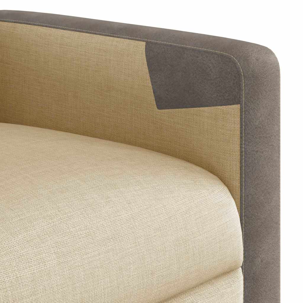 Fauteuil verstelbaar stof crèmekleurig