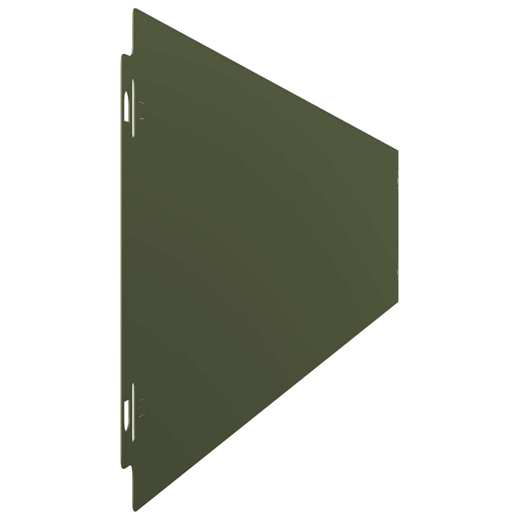 Gazonranden 10 st 15x103 cm koudgewalst staal olijfgroen