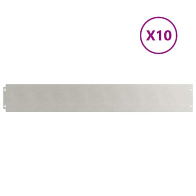 Gazonranden 10 st 15x103 cm roestvrij staal