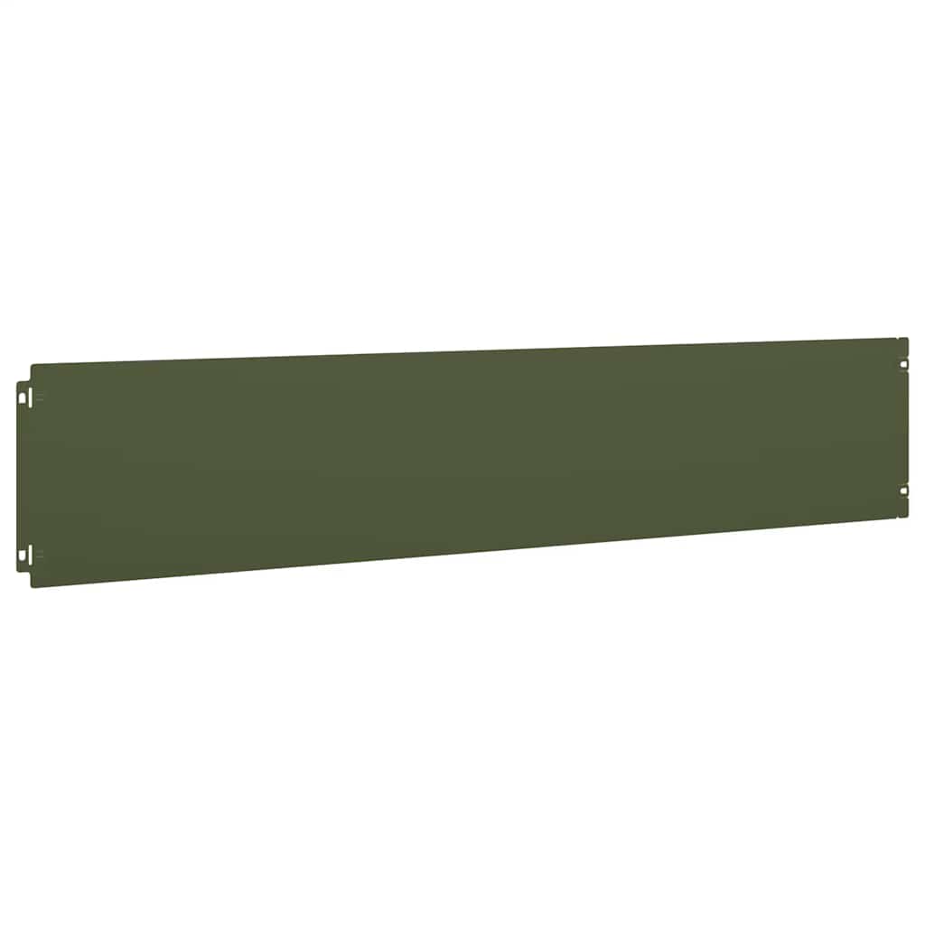 Gazonranden 10 st 20x103 cm koudgewalst staal olijfgroen