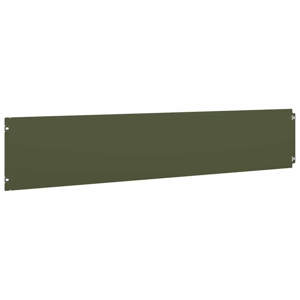 Gazonranden 10 st 20x103 cm koudgewalst staal olijfgroen