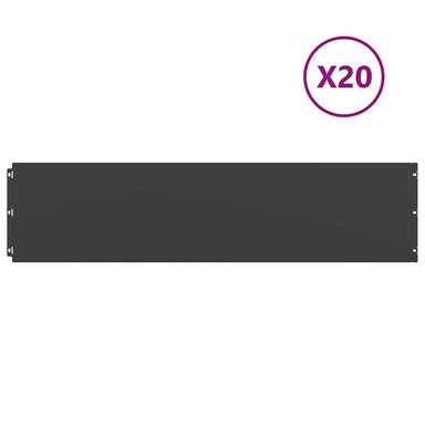 Gazonranden 20 st 25x103 cm koudgewalst staal zwart