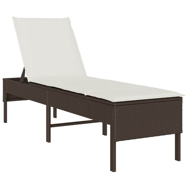 Ligstoel met kussen bruin 55x200x44cm polyrotan