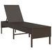 Ligstoel met kussen bruin 55x200x44cm polyrotan