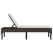 Ligstoel met kussen bruin 55x200x44cm polyrotan