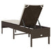 Ligstoel met kussen bruin 55x200x44cm polyrotan