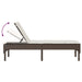 Ligstoel met kussen bruin 55x200x44cm polyrotan