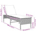 Ligstoel met kussen bruin 55x200x44cm polyrotan