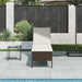 Ligstoel met kussen bruin 55x200x44cm polyrotan