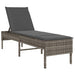 Ligstoel met kussen grijs 55x200x44cm polyrotan