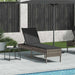 Ligstoel met kussen grijs 55x200x44cm polyrotan