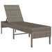 Ligstoel met kussen grijs 55x200x44cm polyrotan