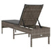 Ligstoel met kussen grijs 55x200x44cm polyrotan