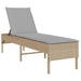 Ligstoel met kussen beige 55x200x44cm polyrotan