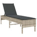 Ligstoel met kussen lichtgrijs 55x200x44cm polyrotan
