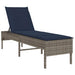 Ligstoel met kussen grijs 55x200x44cm polyrotan