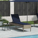 Ligstoel met kussen grijs 55x200x44cm polyrotan