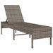 Ligstoel met kussen grijs 55x200x44cm polyrotan