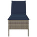 Ligstoel met kussen grijs 55x200x44cm polyrotan