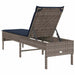 Ligstoel met kussen grijs 55x200x44cm polyrotan
