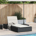 Ligbed met zwevend kussen poly rattan zwart