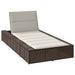 Ligbed met zwevend kussen poly rattan bruin