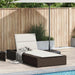 Ligbed met zwevend kussen poly rattan bruin