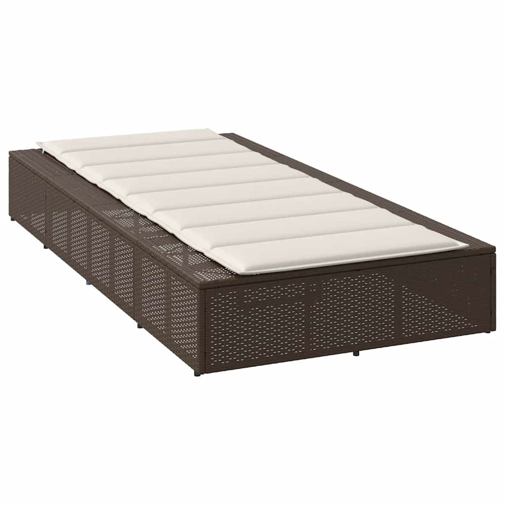 Ligbed met zwevend kussen poly rattan bruin
