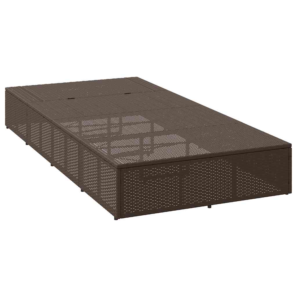 Ligbed met zwevend kussen poly rattan bruin