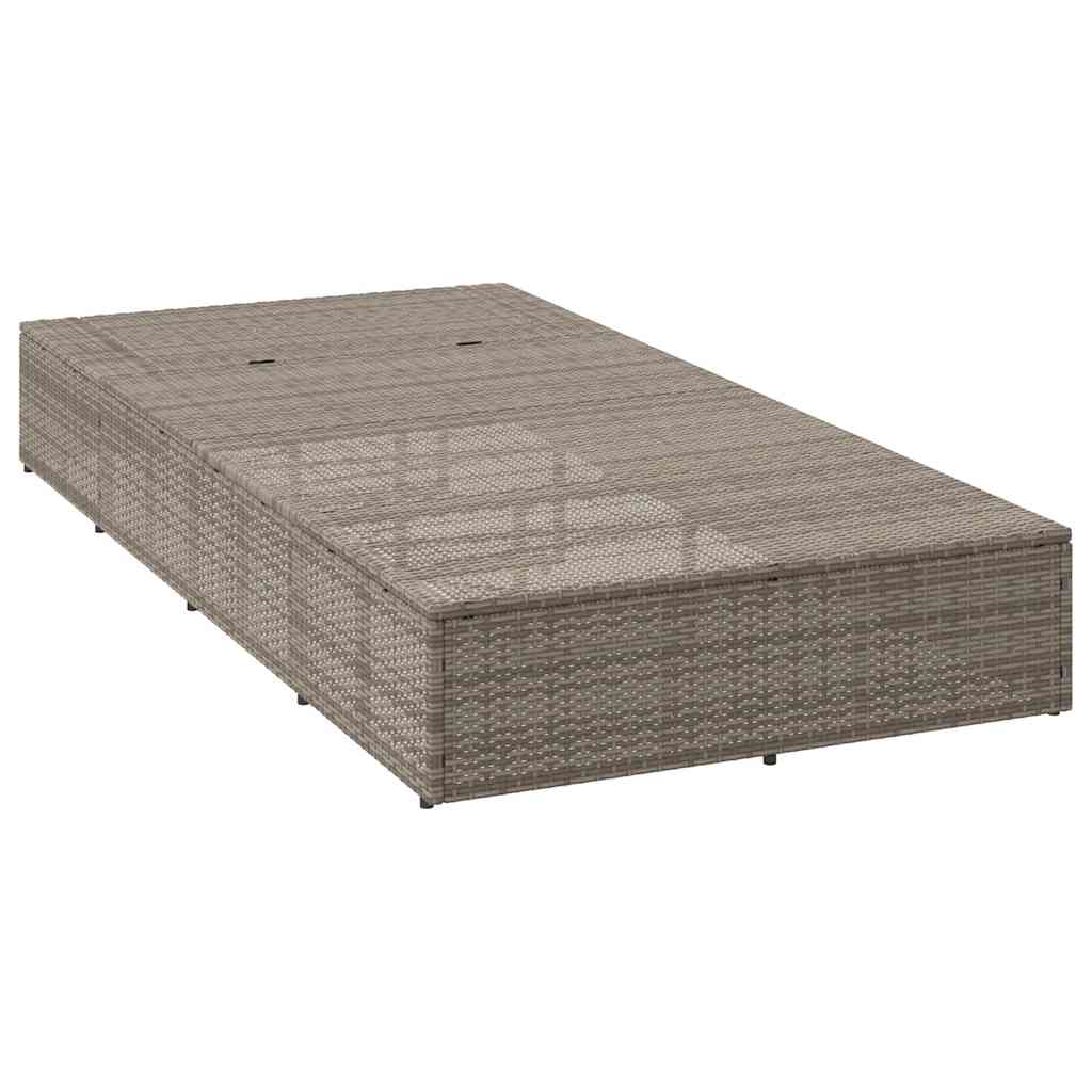 Ligbed met zwevend kussen poly rattan grijs