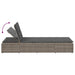 Ligbed met zwevend kussen poly rattan grijs