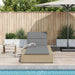 Ligbed met zwevend kussen poly rattan beige